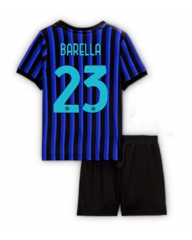 Billige Fotballdrakt Inter Milan Nicolo Barella #23 Replika Hjemmedraktsett Barn 2025-26 Kortermet (med bukser)